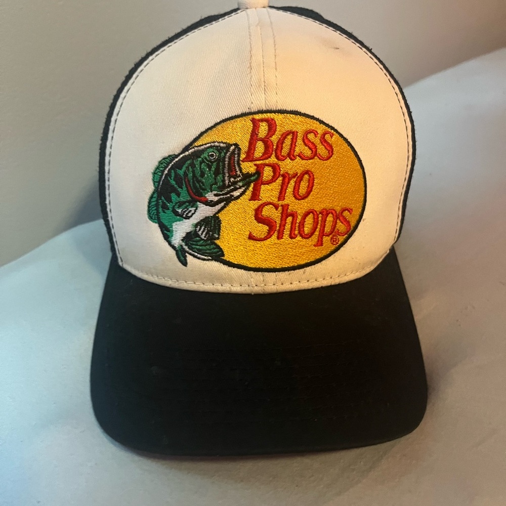 Bass Pro Shops Black and White Fishing Cap